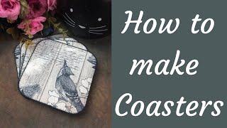 How to make Decoupage Coasters Tutorial  Easy DIY Gift Ideas [upl. by Paluas]