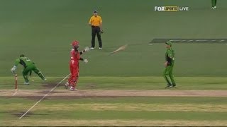 Cricket bat thrown during Shane Warne and Marlon Samuels clash [upl. by Jamesy]