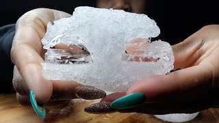 CARBONATED REFROZEN SLUSHY HOLLOW  ICE DONUTS  WRAPPED IN FREEZER FROST iceeating asmr asmrice [upl. by Ravid633]