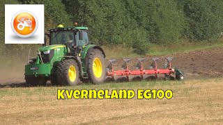 John Deere 6215R amp Kverneland EG100 6 furrow mounted plough in action [upl. by Cherianne]