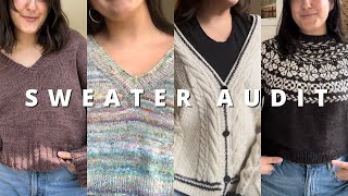 auditing my sweater collection  fall knitting inspiration [upl. by Ahsirhcal326]