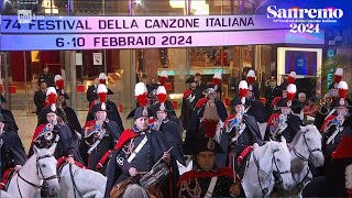 Sanremo 2024  La Fanfara dellArma dei Carabinieri apre il Festival [upl. by Islaen]