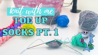 LIVE Toe Up Sock Tutorial 1  Sock Week 2021  Knitty Natty [upl. by Tager]