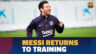 Leo Messi is back on training at the Ciutat Esportiva [upl. by Notreve207]