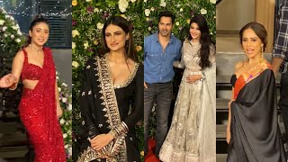 Jacqueline Fernande Varun Dhawan Palak Tiwari Nushrratt Bharuccha At Anshul Garg Diwali party [upl. by Einahpets]