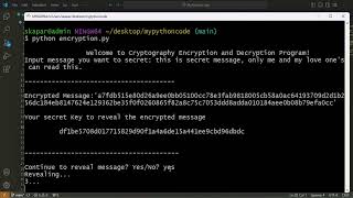 Cryptography  Encryption and Decryption python pythonprogramming cryptography encryption [upl. by Nylirad]