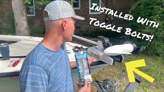 Using Toggle Bolts To Mount Trolling Motors No Bow Access [upl. by Ko10]