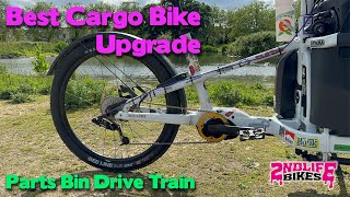 Best Cargo Bike Upgrade  Parts Bin Drive Train [upl. by Ahsimit106]