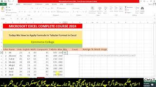 How to Apply Formula in Tabular Format in Excel  how to use excel formulas in table format [upl. by Marquita763]