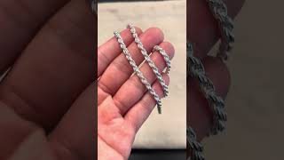 Stunning 35mm Diamond Cut Rope Chain  Glimmeryn jewelry smallbusiness sterlingsilver chains [upl. by Conlan]