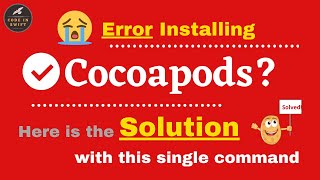 Error Installing Cocoapods  Fix Cocoapods Installation Error [upl. by Abbub369]