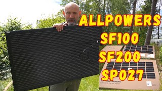 Panele słoneczne elastyczne i składane  który lepszy  Allpowers SF100 SF200 SP027 [upl. by Neilla]