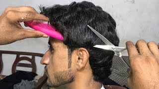 ASMR Barber Scissors Curly HairCut  Normal Slope Hairstyles [upl. by Ahsikan]