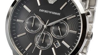 EMPORIO ARMANI WATCH AR2460 SPORTIVO SILVER BLACK WATCH REVIEW MENS AR2460 エンポリオアルマーニ 腕時計 シルバー レビュー [upl. by Tiernan878]