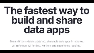 Making Web Apps with Streamlit 2 of 2 [upl. by Hyozo]