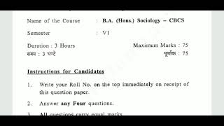 Sociological Research MethodsII BA Hons Sociology CBCS DU Previous year Question paper 2018 [upl. by Akeihsat]