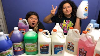 GIANT GLUE SLIME SMOOTHIE  MIXING ALL OUR GALLONS OF GLUE TOGETHER FOR SLIME [upl. by Sigfried]