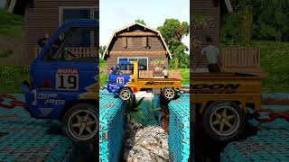 Tractor Tow Small Truck vs Gap Concrete short beamng beamngdrive beamngcrashes trucksvs [upl. by Meggs]