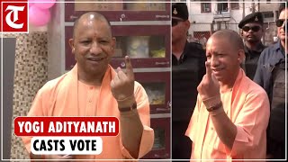 UP Chief Minister Yogi Adityanath casts his vote in Gorakhpur during last phase polls [upl. by Laram712]