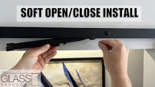 Soft Open  Soft Close Mechanism Installation for our Black Metal Framed Barn Doors [upl. by Shepard]