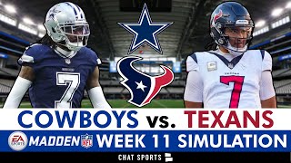 Cowboys vs Texans Simulation Reaction For 2024 NFL Season  Cowboys Week 11 Madden 25 Rosters [upl. by Volnay]