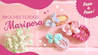 BROCHES MARIPOSA 🦋 TEJIDOS A CROCHET  PASO A PASO [upl. by Nils]