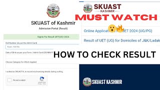 HOW TO CHECK SKUAST KASHMIR RESULT 2024 🔥☑️  MUST WATCH AND CHECK NOW 🤍👍 [upl. by Turk143]