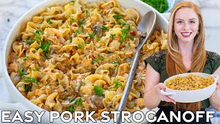 Creamy Mushroom amp Pork Stroganoff  Quick amp Easy Dinner Recipe [upl. by Suzanna]