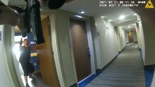 Bodycam Officer Hit In Crazy Shootout In Florida Hotel [upl. by Hanfurd]