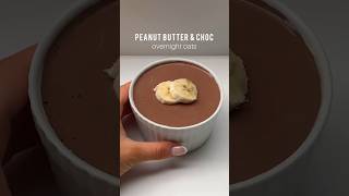 Peanut butter chocolate chocolateoats peanutbutter overnightoats breakfastrecipes bakedoat oat [upl. by Eyahsal]