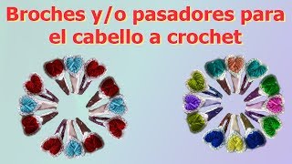 Broche para el cabello de corazones a crochet [upl. by Plume]