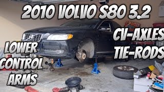 2010 VOLVO S80 32  HOW TO REPLACE LOWER CONTROL ARMS INNEROUTER TIE RODS amp CVAXLES  HowtoDiy [upl. by Sylvie]