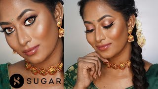 One Brand Makeup  SUGAR COSMETICS ✨  South Indian glam [upl. by Phillane165]