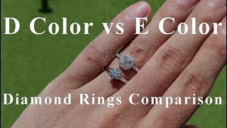 D vs E Color Diamond Ring Comparison  Can You See Any Color [upl. by Aryn]