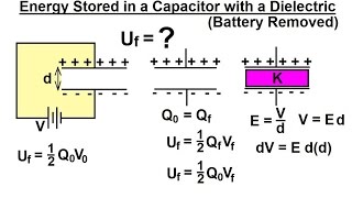 Physics 39 Capacitors 17 of 35 Energy Stored on a Charged Capacitor 2 [upl. by Neenej37]