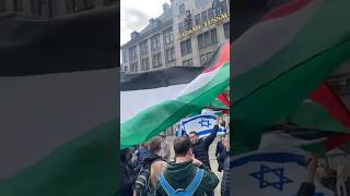 Proud Israeli and Jew standing up amongst protesters israel [upl. by Hcurab]