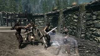 Skyrim Battles  All Original Hirelings vs All Original Housecarls Adept Settings [upl. by Noam]