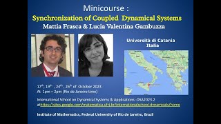 DSA20232 Prof Mattia Frasca  Synchronisation of Coupled Dynamical Systems Lecture 1 [upl. by Holden]