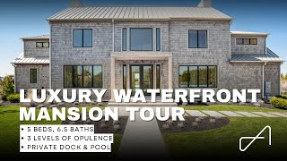 Luxury Waterfront Mansion Tour in The Hamptons  17 Leaward Ln Quogue NY  Weekly Luxury Listings [upl. by Yregram]