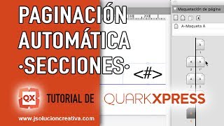 Numeración o paginación automática en QuarkXPress Paginar secciones diferentes [upl. by Trevar]