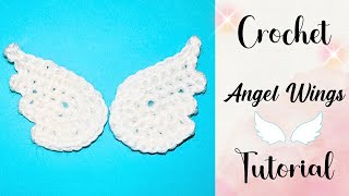 Crochet Angel Wings Tutorial for Beginners  Crochet Angel Wings Applique [upl. by Ongun]