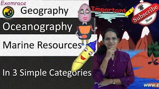 Marine Resources  In 3 Simple Categories Examrace  Dr Manishika [upl. by Yurik]