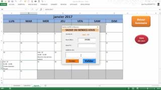 EXCEL VBA  Comment saisir vos Rendezvous dans un Calendrier [upl. by Ferdy]