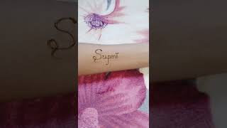 Supriya Name Mehndi Design 🥰 tattoo design shorts [upl. by Nylloh]