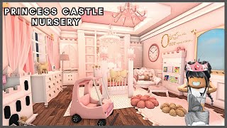 I BUILT a PINK PRINCESS CASTLE THEMED BABY NURSERY in Bloxburg 👶🏼 [upl. by Ailel]