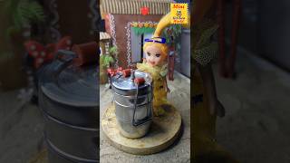 Packing Mini lunch box mini Tiffin box in Mini Kitchen World trending ytshorts shorts viralvideo [upl. by Repsaj]