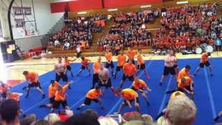 Senior Boys Cheer  EHS Homecoming 2013 [upl. by Anoved664]