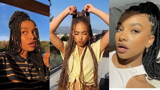 🍦BOX BRAID STYLING IDEAS🍦 Compilation 2021🍍 [upl. by Vastha596]