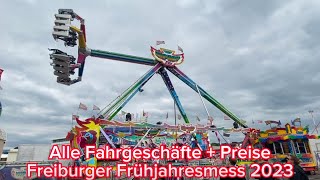 Alle Fahrgeschäfte  Preise Freiburger Frühjahresmess 2023 [upl. by Courtland]