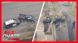 DRAMATIC CAR CHASE Police pursuit ends with flipped car after 3 PIT maneuvers  Car Chase Channel [upl. by Ennalorac]